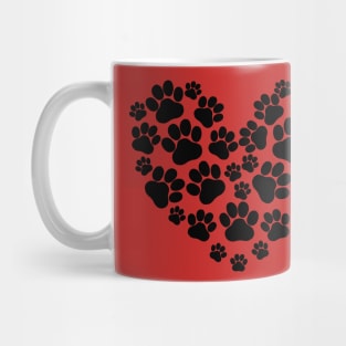Heart Paws Cat Dog Lover Gift Mug